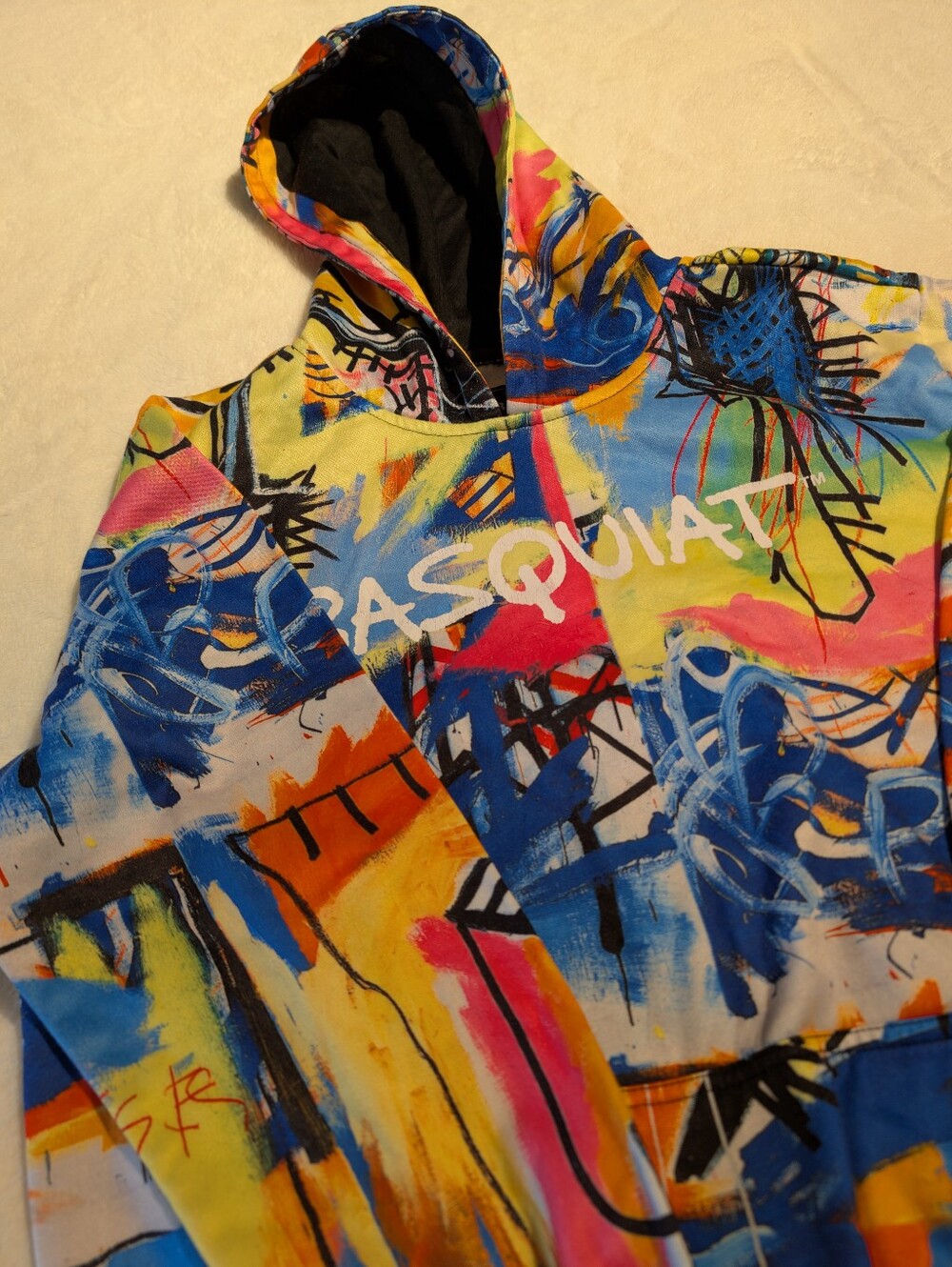 Artist Basquiat Multicolor Graffiti Hoodie Jacket - Bold Street Style. Large